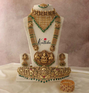 Elegant Lakshmi Choker with Grand Lakshmi Hip Belt BS026