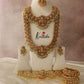Elegant Lakshmi Necklace and Haaram with Green Beads BS027