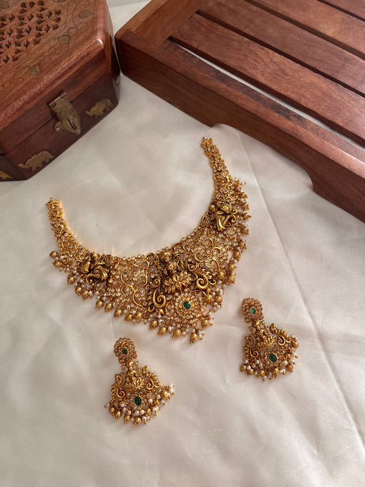AD cutwork Lakshmi necklace NC986