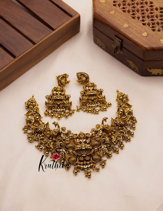 Premium Nagas Lakshmi peacock necklace NC915