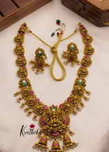 Grand Jadau Lakshmi Peacock Haaram with golden beads LH471