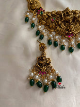 Jadau krishna green beads necklace NC886