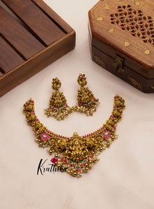 Premium Jadau Lakshmi Devi peacock necklace NC776