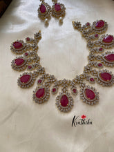 Gold finish CZ droplet necklace NC891