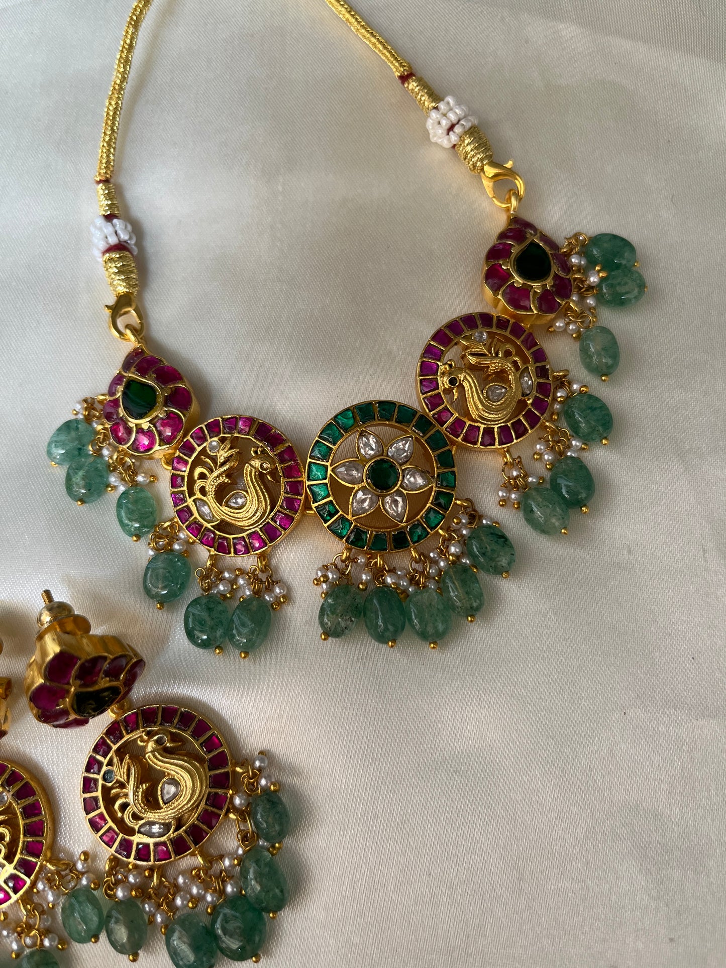 Jadau peacock pendants choker- ( Pre order)