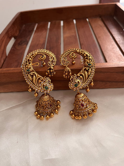 Peacock earcuff earrings E257