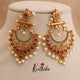 AD stone ruby chandbalis with pearl drops E72