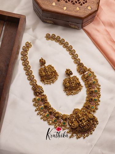 Premium Kemp Lakshmi Peacock haaram LH493