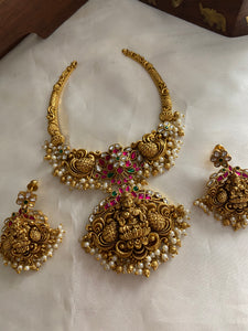 Jadau Lakshmi peacock necklace Nc885