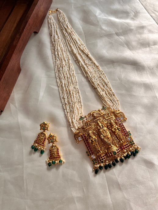 Pearls Haaram with Lord Balaji pendant LH534