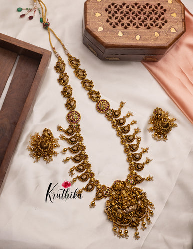 Antique Lakshmi Kempu haaram LH499