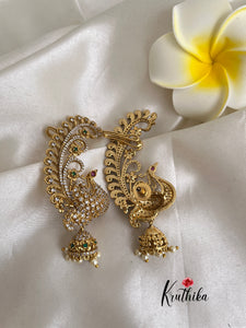 Beautiful AD Peacock Ear cuff jhumkas E461