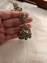 Victorian Lakshmi haaram green beads LH531