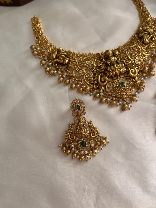 AD cutwork Lakshmi necklace NC986