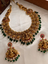 Jadau Lakshmi Green Beads Necklace NC967