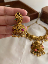 Lakshmi Devi peacock elephants necklace Nc887