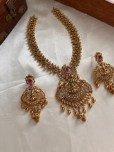 Best selling finish CZ Lakshmi Devi peacock necklace NC362