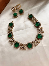 Victorian hexagon pendants necklace NC1073
