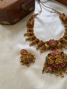 Lakshmi Devi jadau nagas peacock necklace NC904
