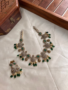 Victorian green beads necklace NC1028