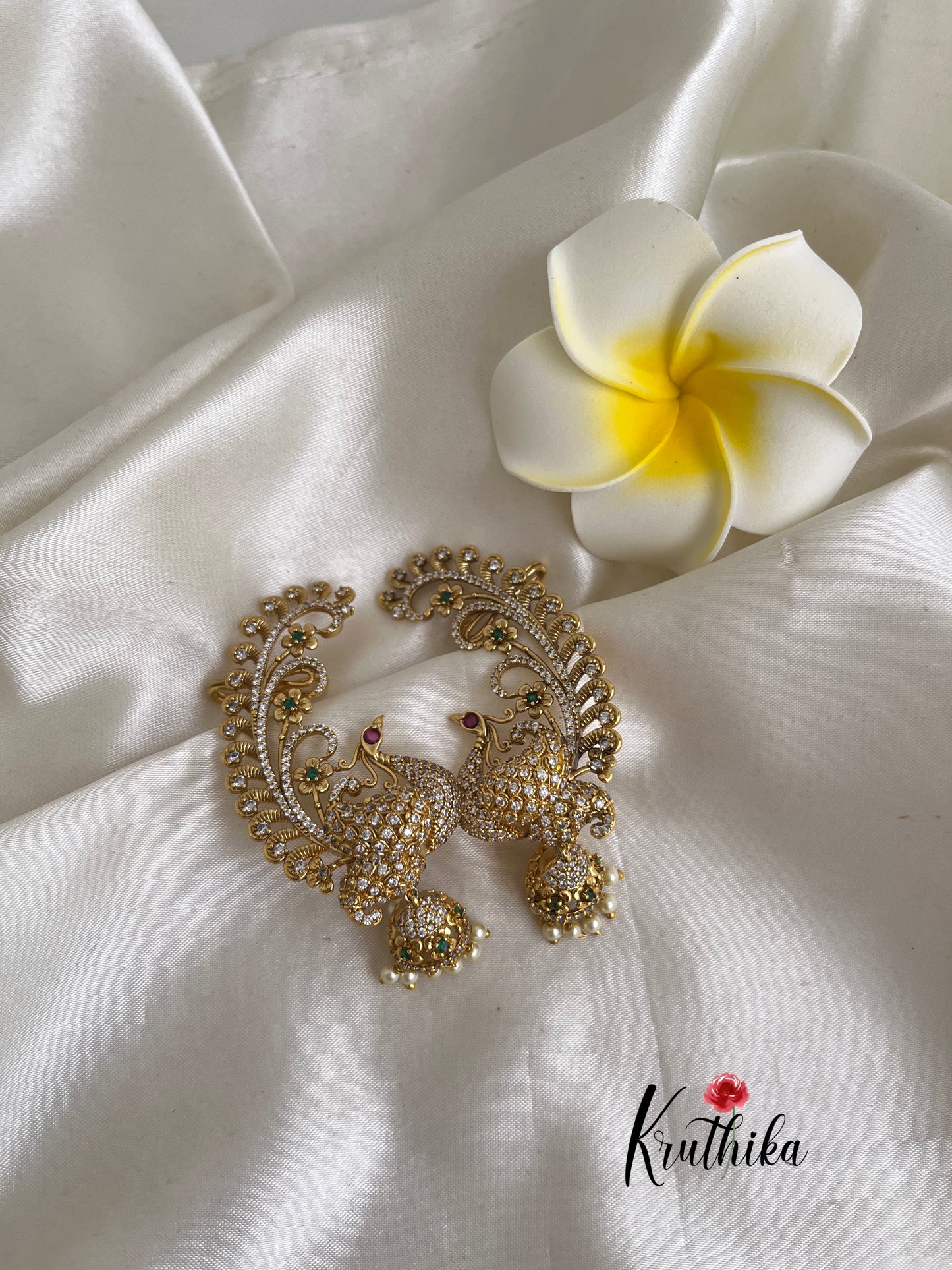 Beautiful AD Peacock Ear cuff jhumkas E461