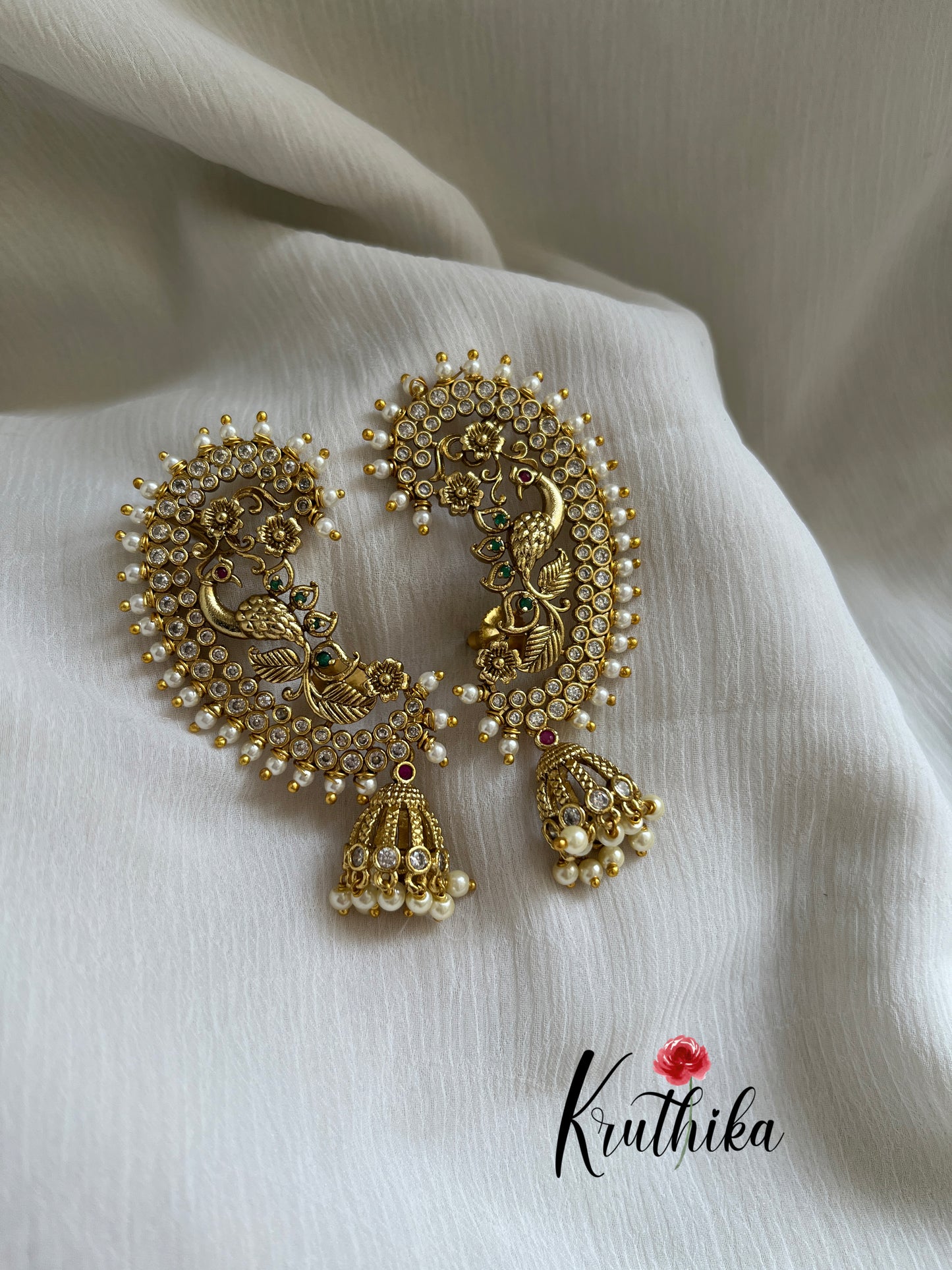 Peacock Flower Jhumka E284