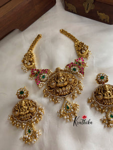 Jadau Lakshmi peacock necklace NC884