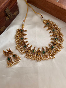 Emerald Lakshmi guttapoosalu necklace NC1046