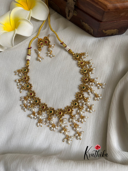 Antique Necklace with Rice Pearls NC1045