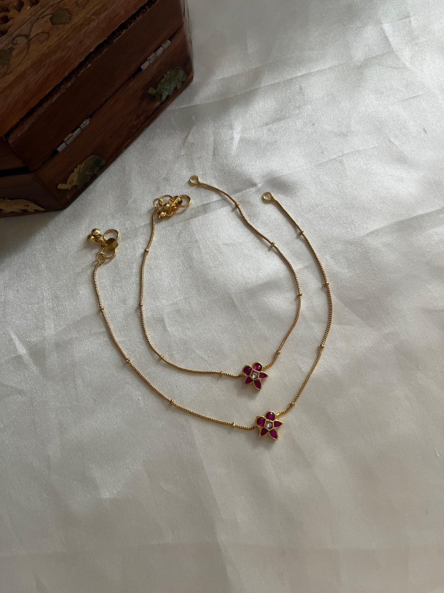 Simple Jadau Anklets Paayal A16