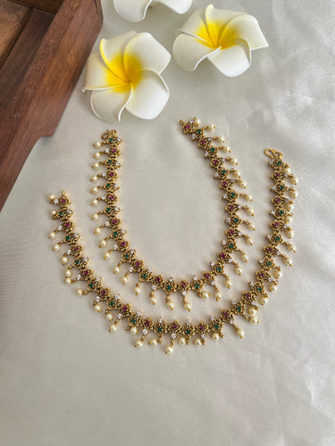 Beautiful AD pearl drop anklets A45