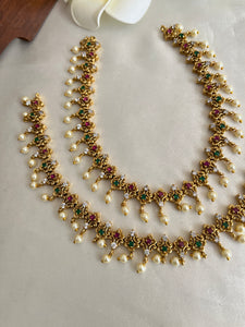 Beautiful AD pearl drop anklets A45