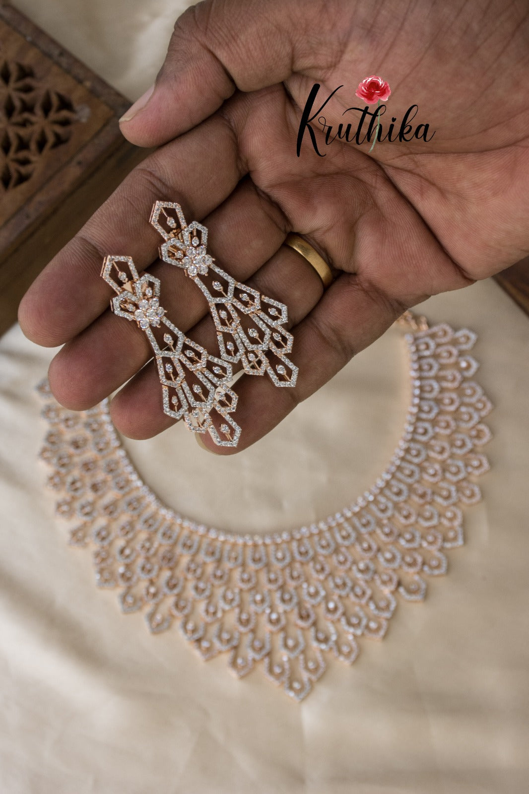 AD Rose gold necklace set NC901