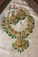Dasavatharam green bead drops necklace NC894