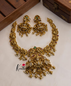 Premium Lakshmi Devi peacock necklace NC914