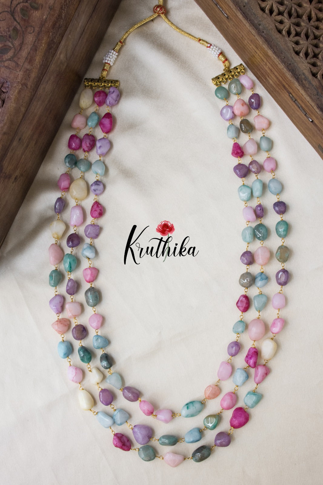 Three layer Quartz Beads maala LH474 (5 color options)