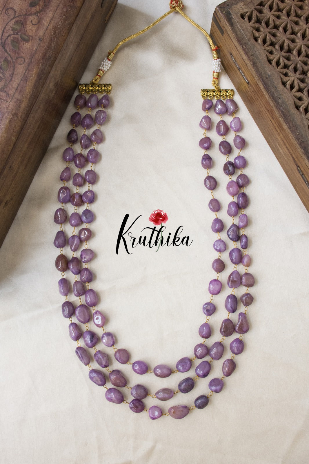 Three layer Quartz Beads maala LH474 (5 color options)