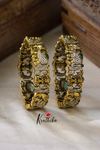 CZ Temple Bangles (Pair of two) B108
