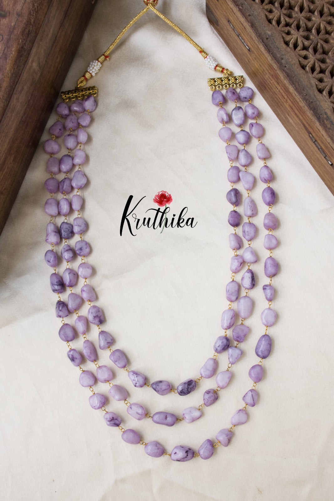 Three layer Quartz Beads maala LH474 (5 color options)