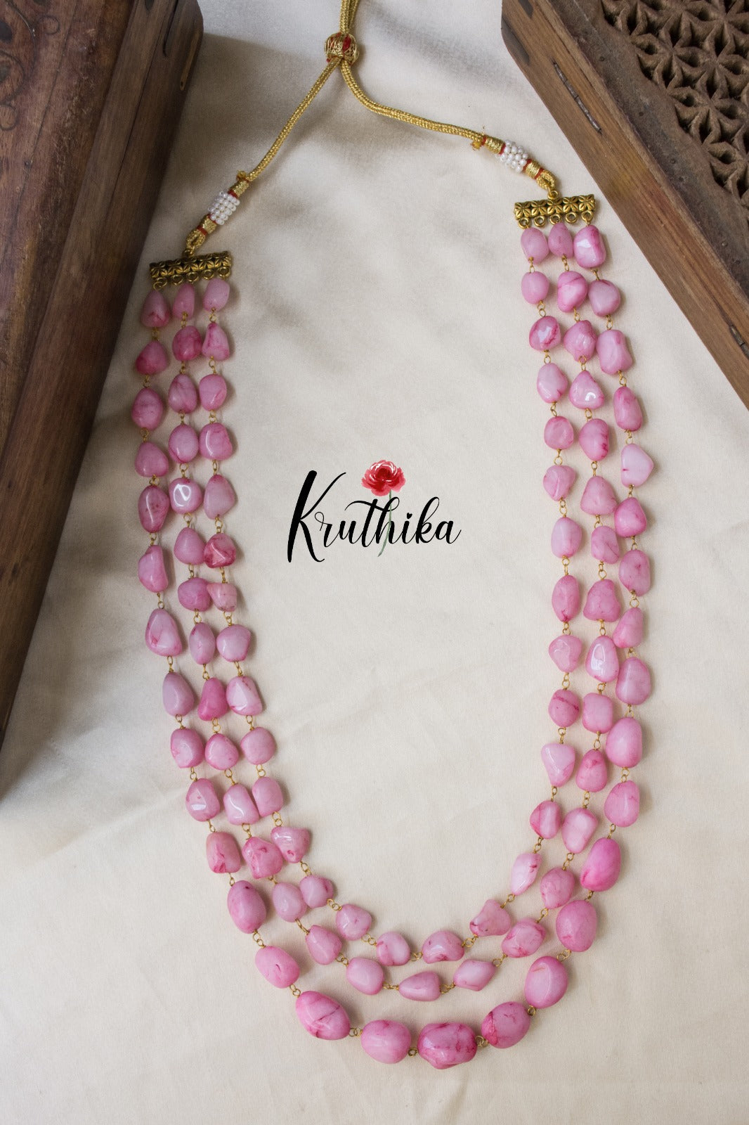 Three layer Quartz Beads maala LH474 (5 color options)