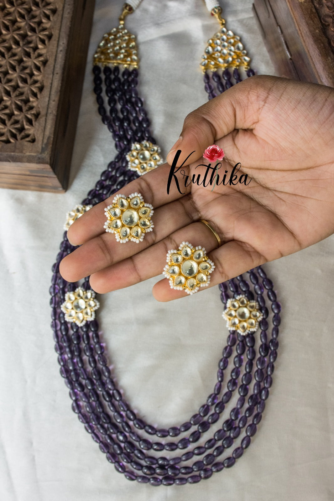 Ahmedabadi Jadau kundan Haaram set LH492