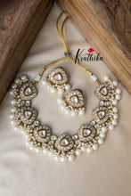 Premium Moissonite stone pearls necklace set NC972