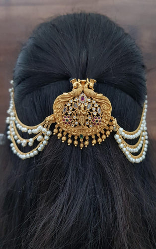 Krishna Jada billa with pearl chains J43