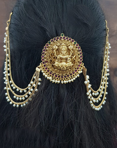Lakshmi Jada billa with pearl chains J39