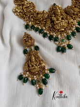 Premium Lakshmi Peacock Nagas green beads necklace NC1071