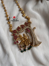 AD Radha krishna pendant chain - Ruby NC1163