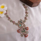 Designer AD Victorian style Necklace with pastel stones & coral beads NC1840