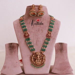 Gorgeous Kemp green beads temple haaram LH1885