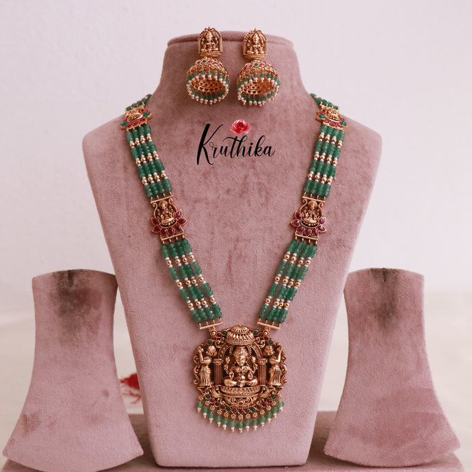 Gorgeous Kemp green beads temple haaram LH1885
