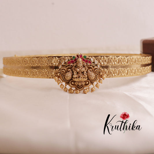 Elegant Lakshmi Jadau Hip Belt With Golden beads V248